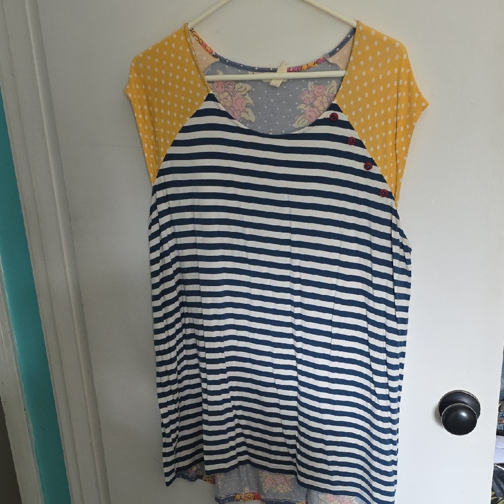 Matilda Jane Yellow and Blue Striped Blouse